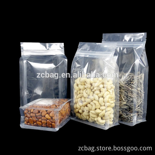 500g moistureproof plastic printing colorful quad side seal gusset boxpouch flat square bottom standup lock snack packaging bags